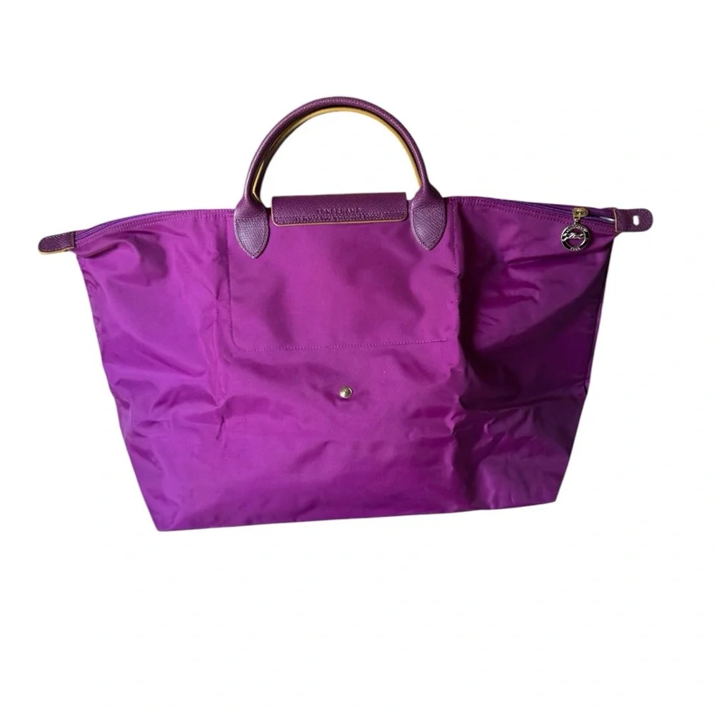 Longchamp Purple Nylon Tote bag with Gold Logo - Picture 2 of 16